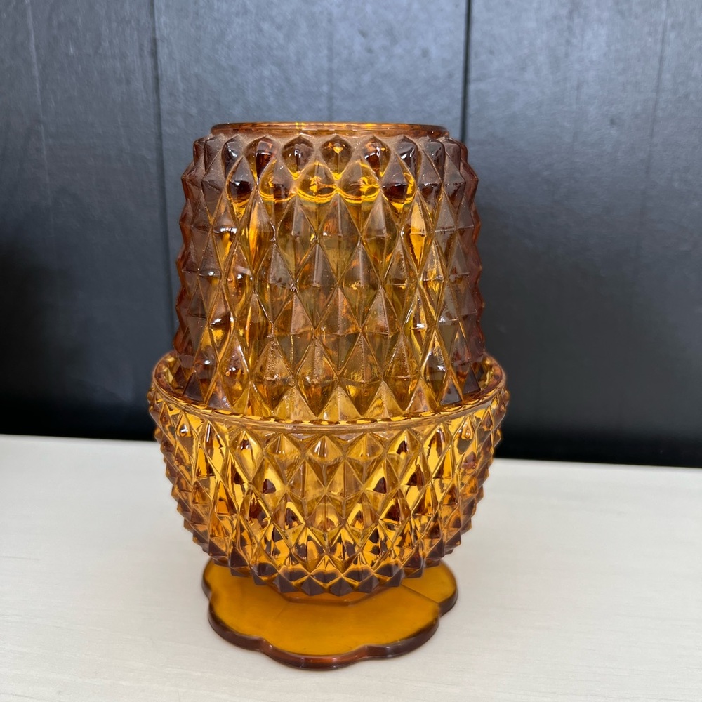 Vintage Indiana Glass Fairy lamp candle holder